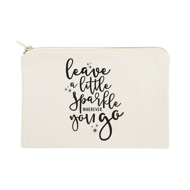 Leave a Little Sparkle Wherever You Go Cotton Canvas Cosmetic Bag by The Cotton & Canvas Co.