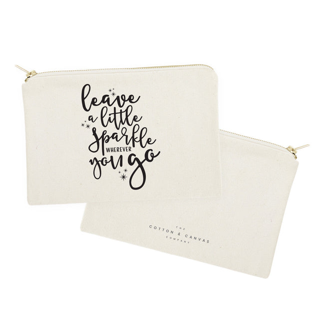 Leave a Little Sparkle Wherever You Go Cotton Canvas Cosmetic Bag by The Cotton & Canvas Co.