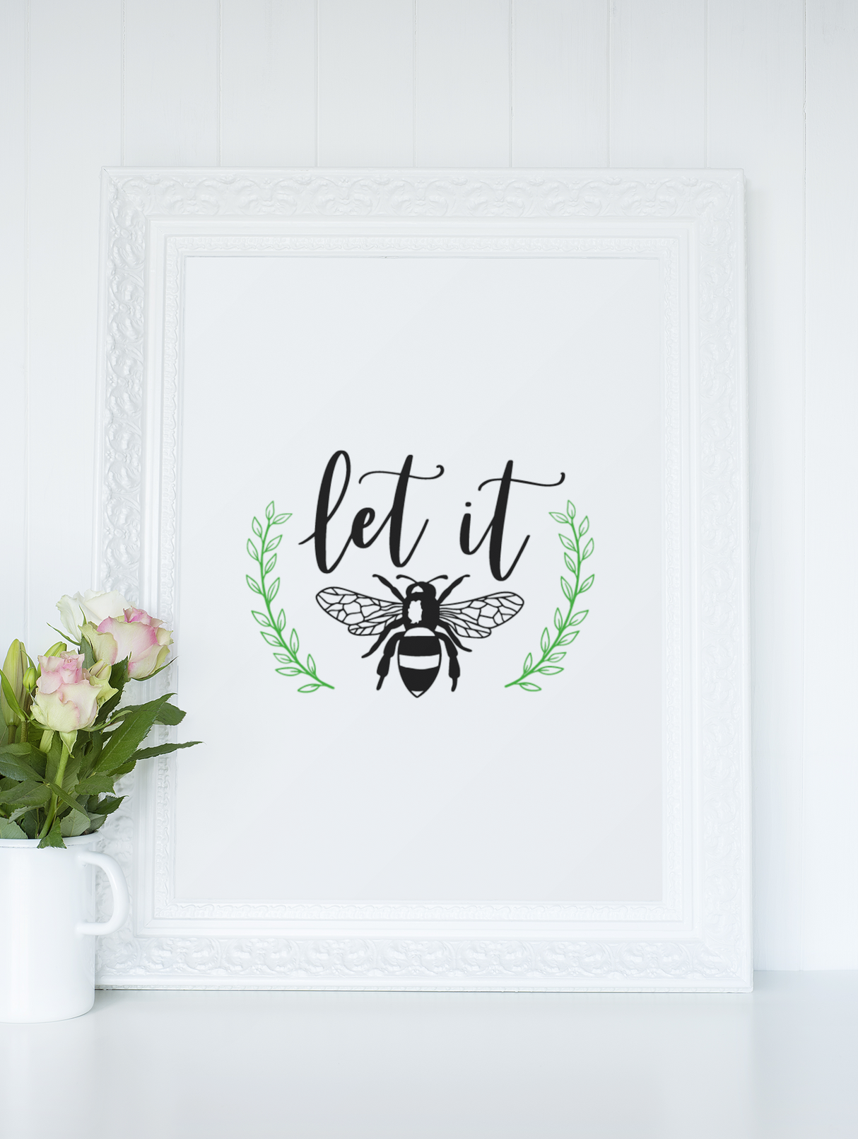 Let It Bee Bumble Bee 2022 Simple Bedroom Dressing Room Home Wall Decor Print by WinsterCreations™ Official Store