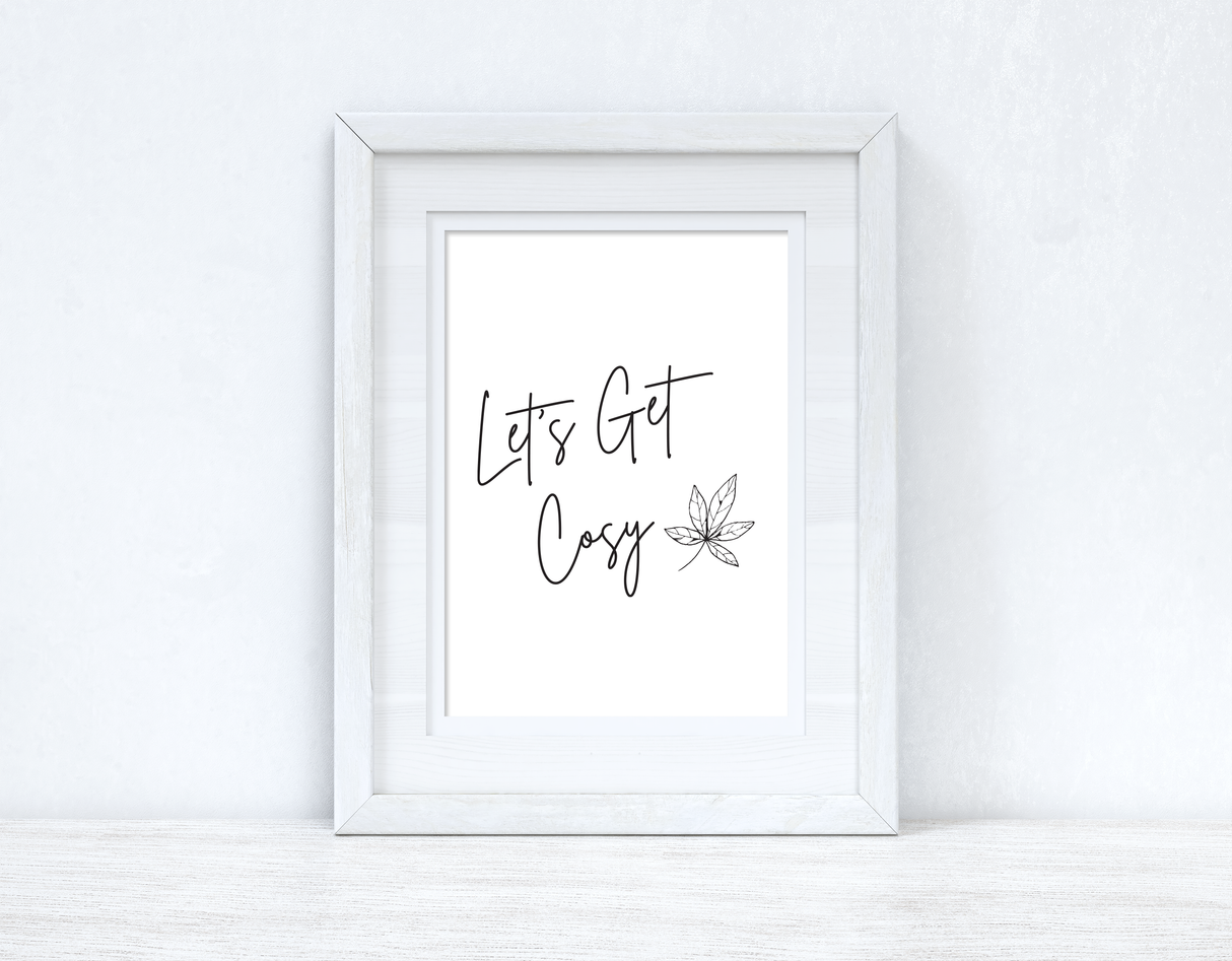 Let's Get Cosy Line Work Autumn Seasonal Wall Home Decor Print by WinsterCreations™ Official Store