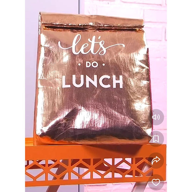 Let's Do Lunch Washable Paper Insulated Bag in Rose Gold | Pack of 4 by The Bullish Store