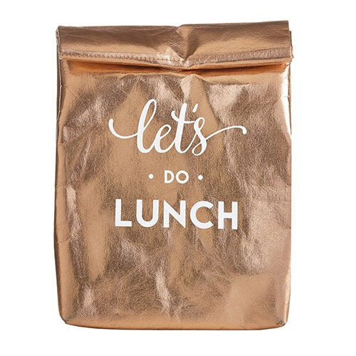 Let's Do Lunch Washable Paper Insulated Bag in Rose Gold | Pack of 6 by The Bullish Store