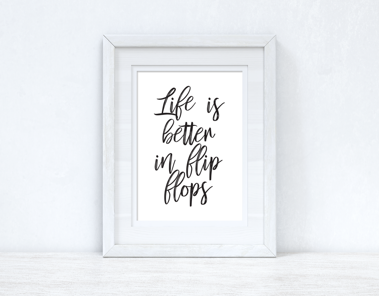 Life Is Better In Flip Flops Summer Seasonal Wall Home Decor Print by WinsterCreations™ Official Store