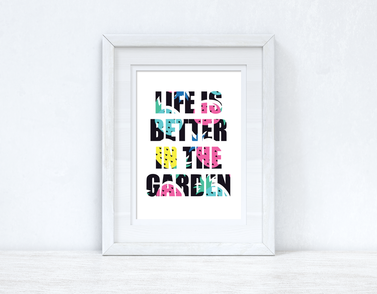 Life Is Better in The Garden Pineapples Summer Seasonal Wall Home Decor Print by WinsterCreations™ Official Store