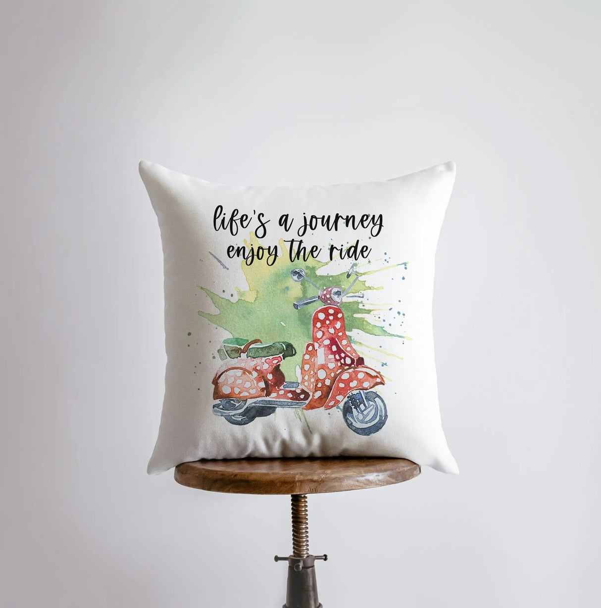 Life's a Journey | Pillow Cover | Travel Quote | Throw Pillow | Enjoy the Ride | Pillow | Inspirational Quote | Home Decor | Moped by UniikPillows