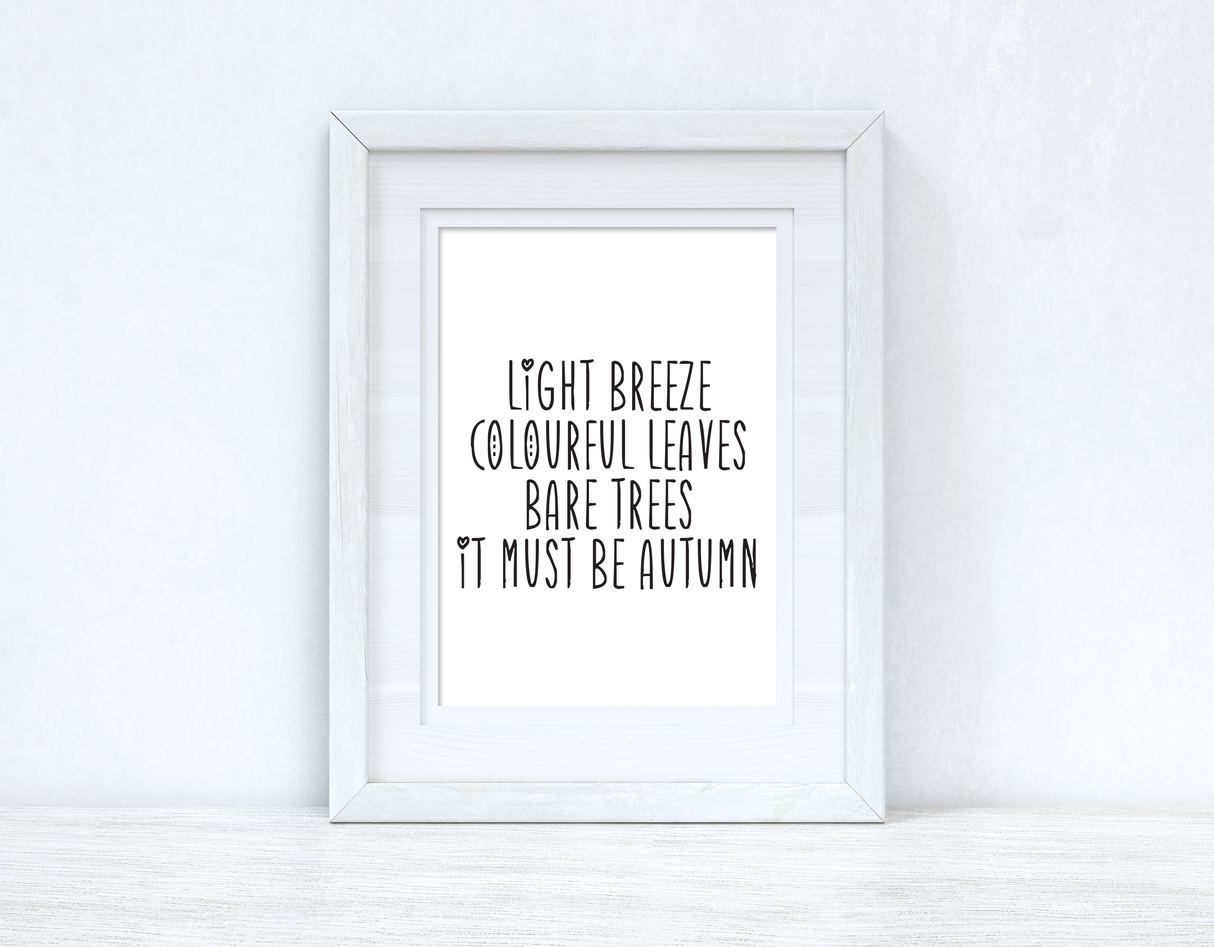 Light Breeze Colourful Leaves Autumn Seasonal Wall Home Decor Print by WinsterCreations™ Official Store