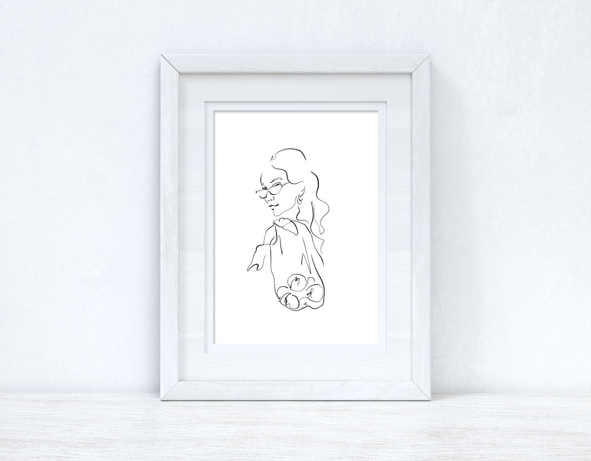 Line Work Woman Fruit Simple Home Bedroom Dressing Room Wall Decor Print by WinsterCreations™ Official Store