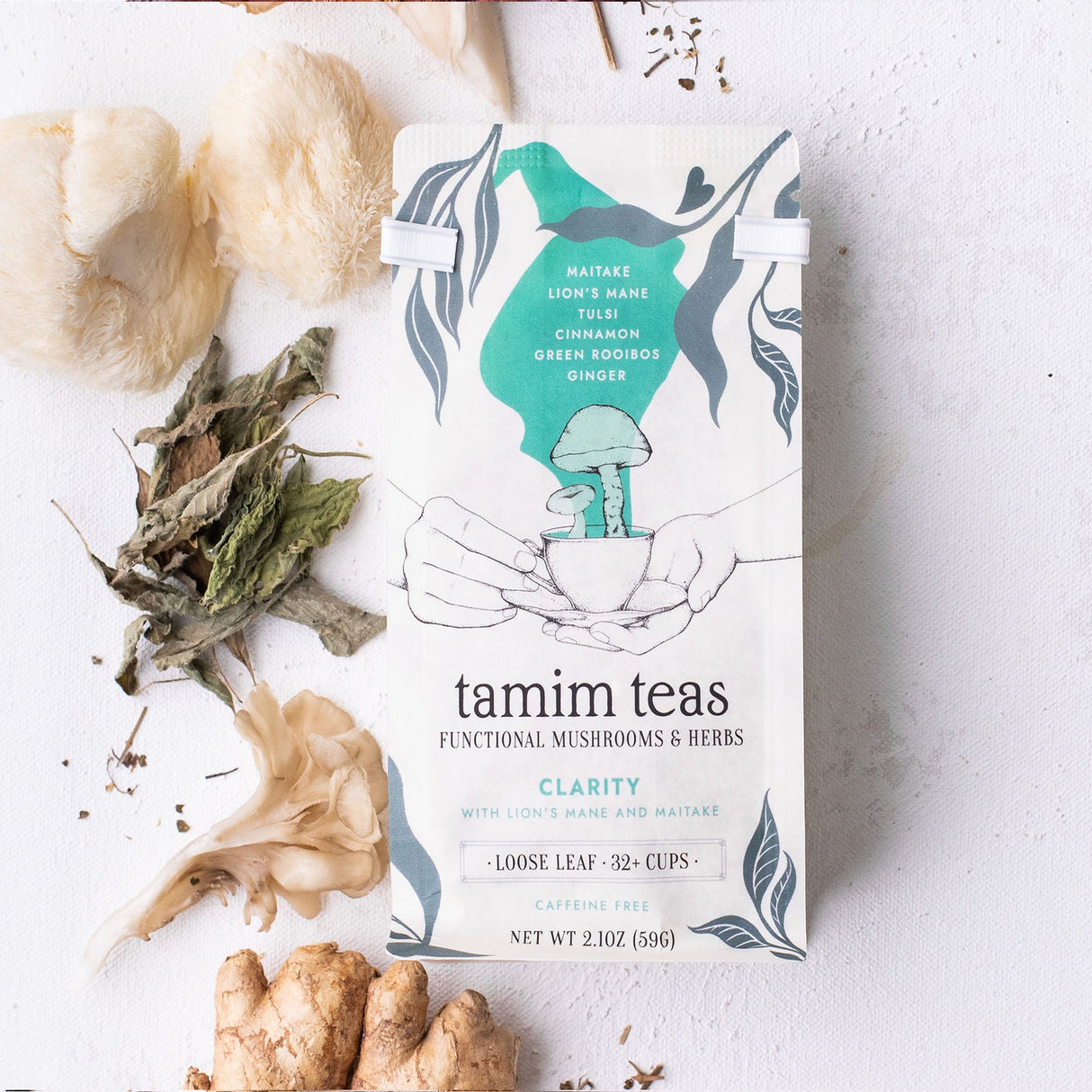 Clarity | Maitake and Lion's Mane Mushroom Tea by Tamim Teas