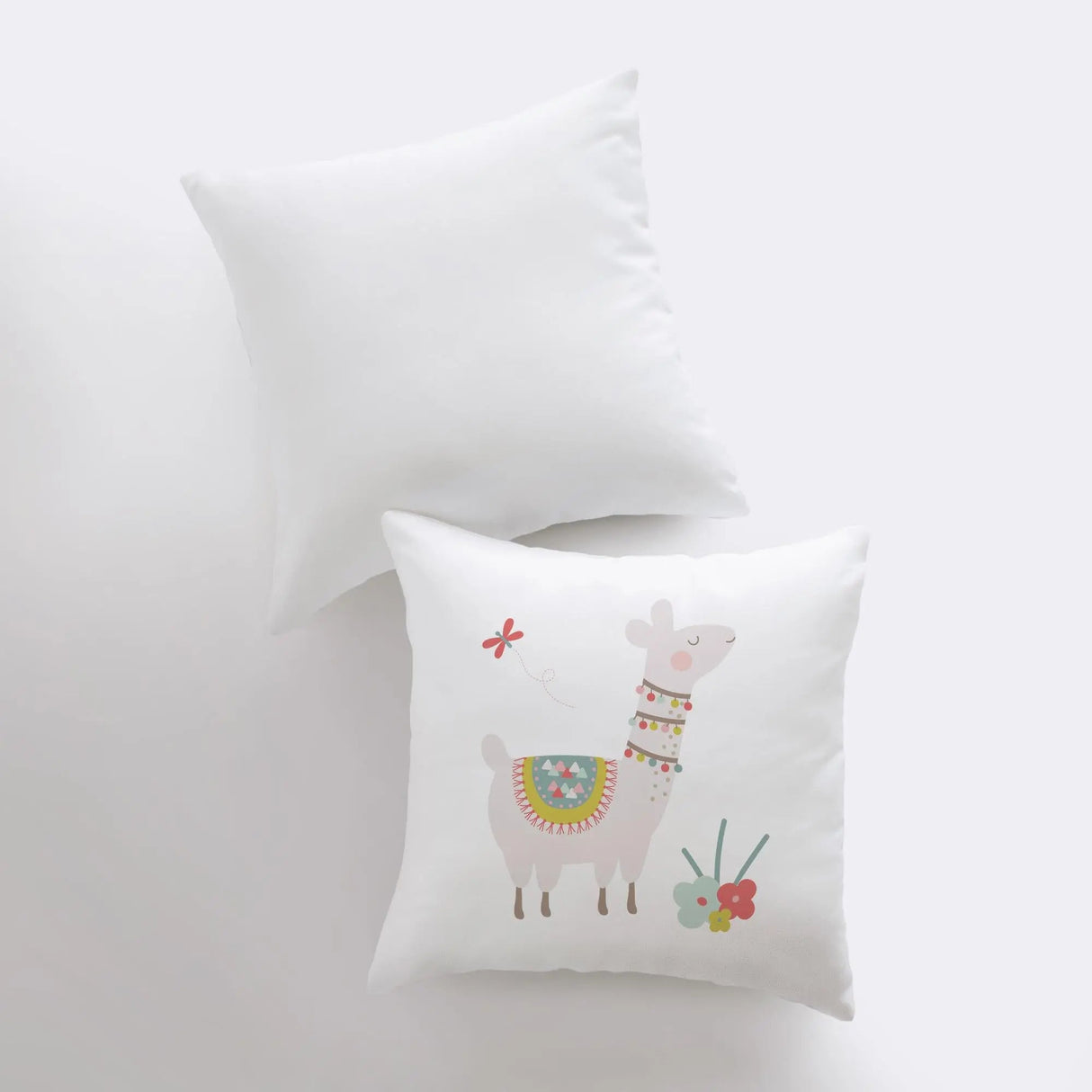 Llama with Flowers | Alpaca Pillow | Good Vibes Only | Cactus Pillow | Positive Vibes |South West | Lumbar Pillow | Llama Pillow Case by UniikPillows