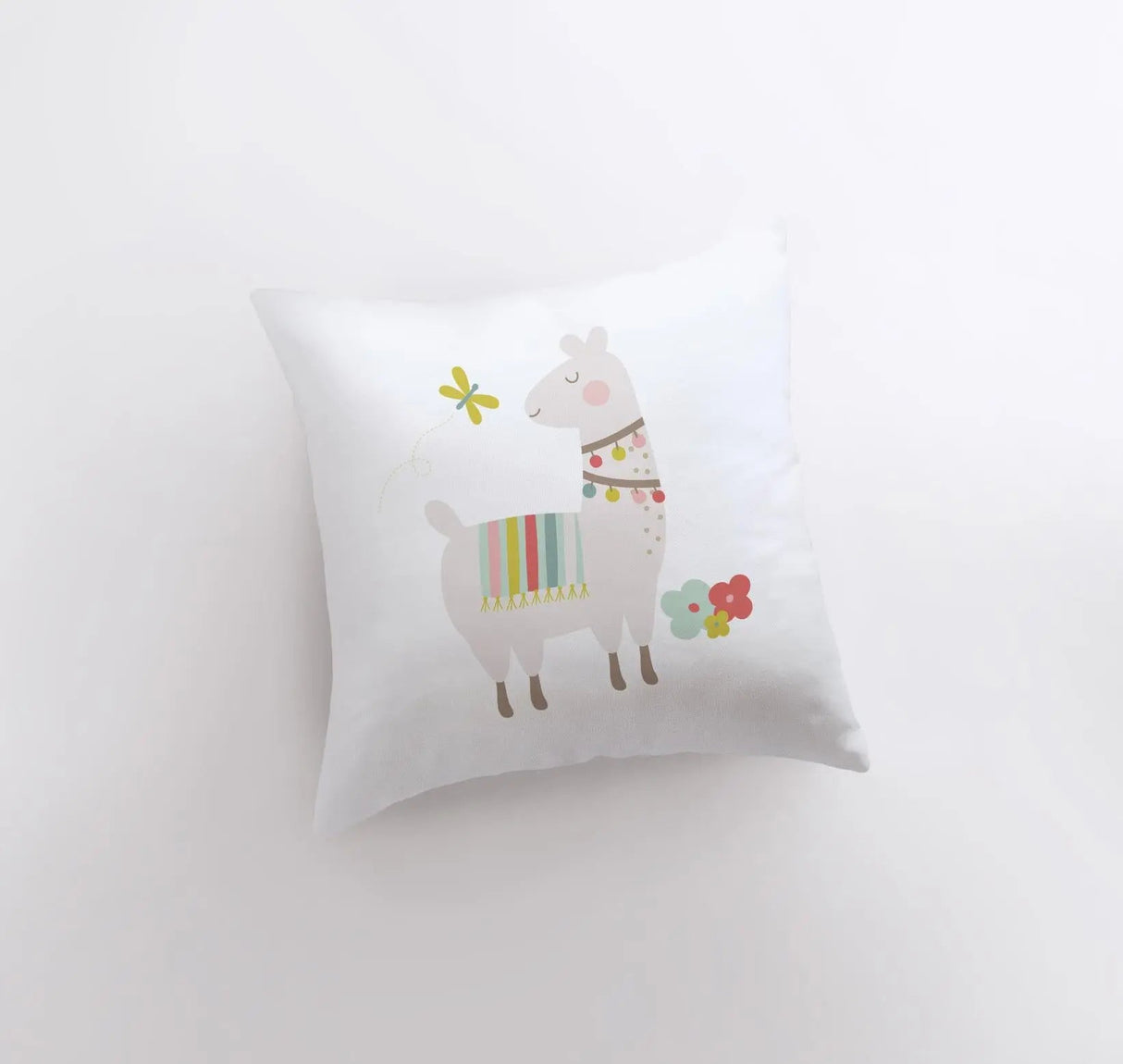 Llama with Flowers | Alpaca Pillow | Good Vibes Only | Cactus Pillow | Positive Vibes |South West | Lumbar Pillow | Llama Pillow Case by UniikPillows