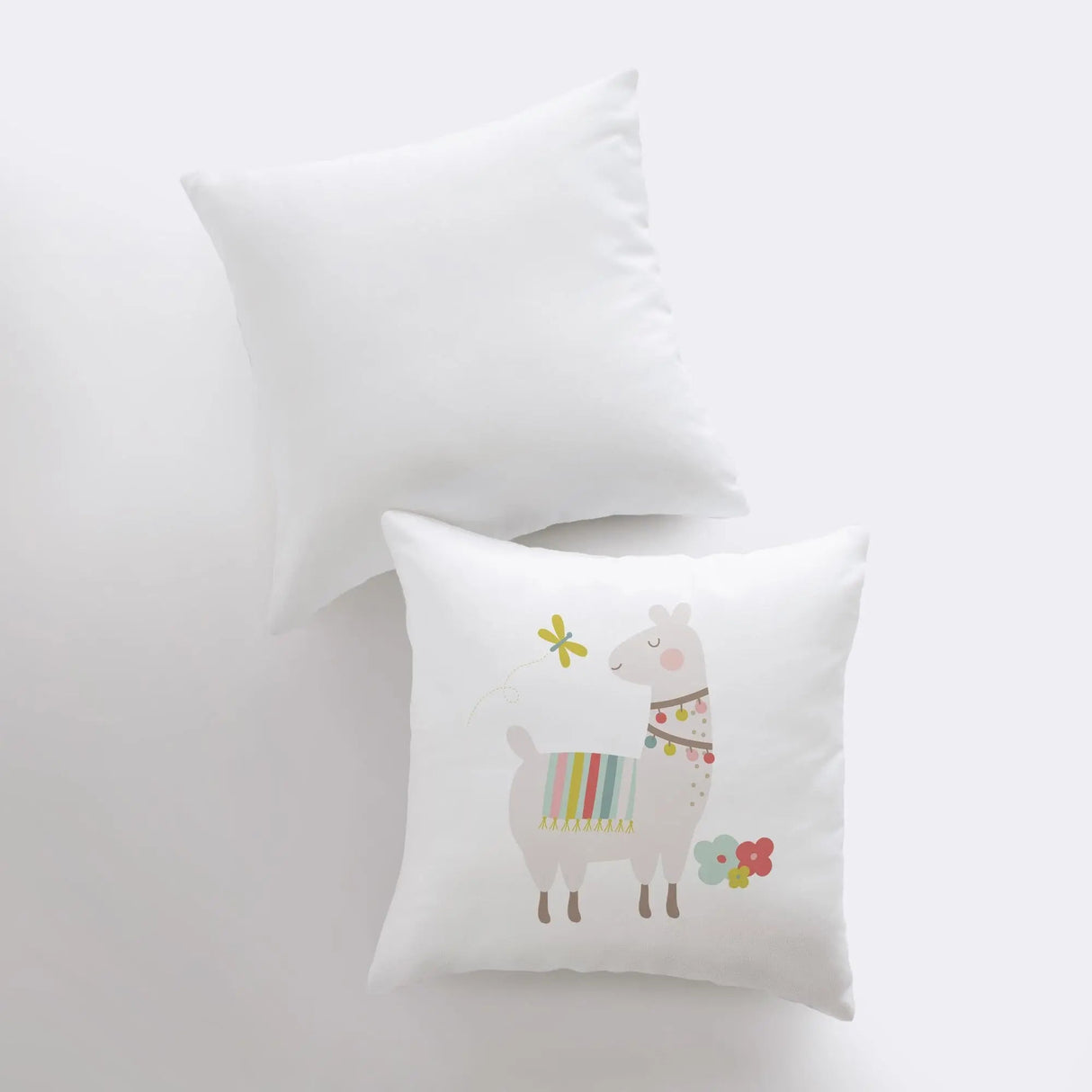 Llama with Flowers | Alpaca Pillow | Good Vibes Only | Cactus Pillow | Positive Vibes |South West | Lumbar Pillow | Llama Pillow Case by UniikPillows