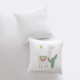 Llama with Green Cactus | Alpaca Pillow | Good Vibes Only | Cactus Pillow | Positive Vibes |South West | Lumbar Pillow | Llama Pillow Case by UniikPillows