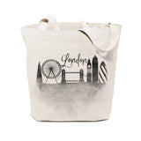 London Cityscape Cotton Canvas Tote Bag by The Cotton & Canvas Co.