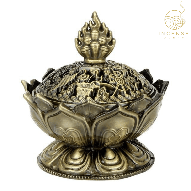 Lotus Flower Sandalwood Censer Incense Holder by incenseocean