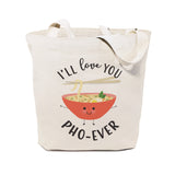 I'll Love You Pho-Ever Cotton Canvas Tote Bag by The Cotton & Canvas Co.