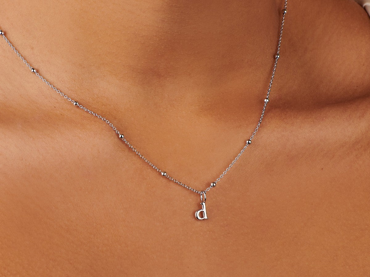 Initial Silver Necklace by Little Sky Stone