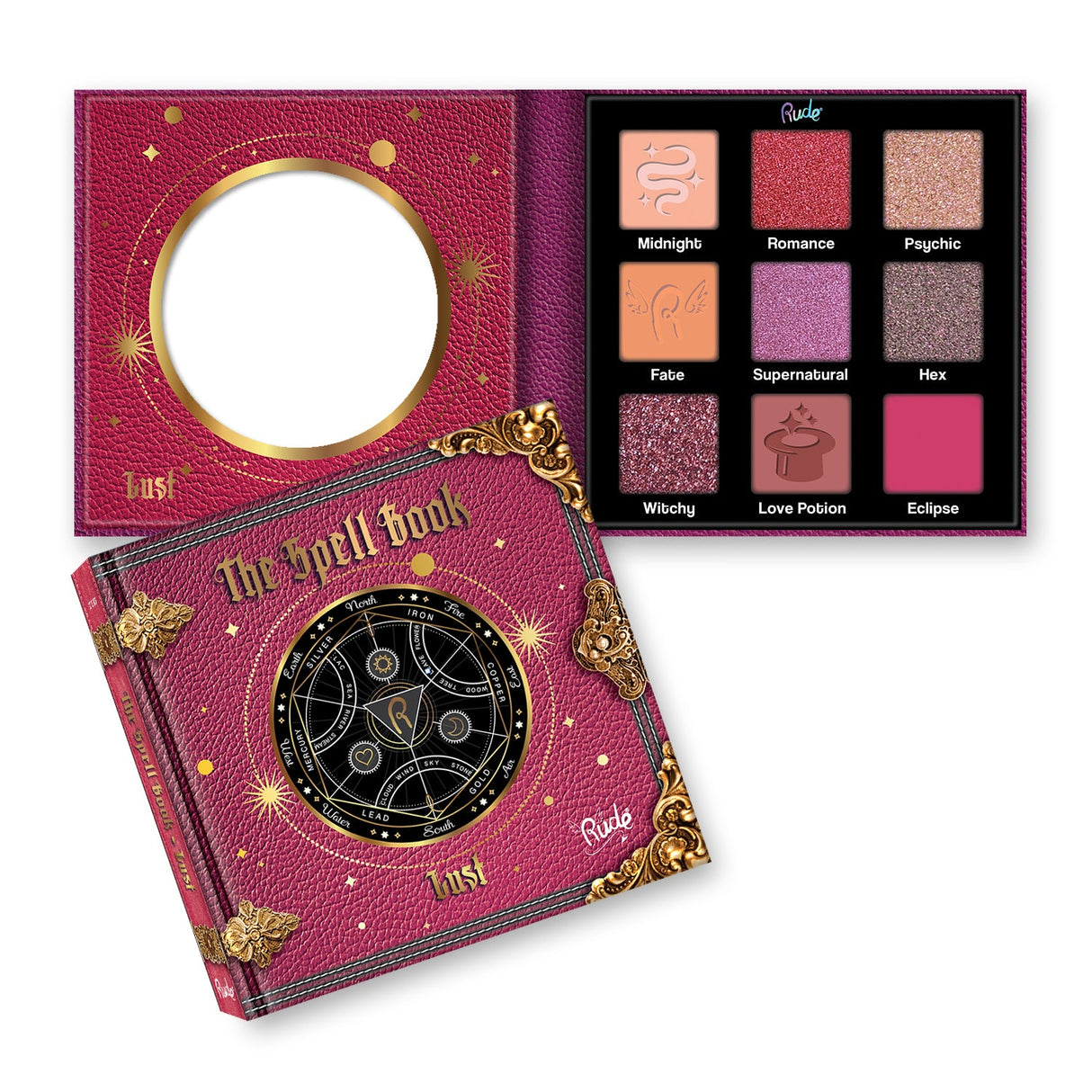 RUDE The Spell Book Smooth and Blendable Eyeshadow Palette - Lust