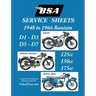 BSA BANTAM D1-D3-D5-D7 'SERVICE SHEETS' 1948-1966 RIGID, SPRING FRAME AND SWING ARM 125cc-150cc-175cc MODELS