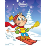 Skiing Coloring Book 1
