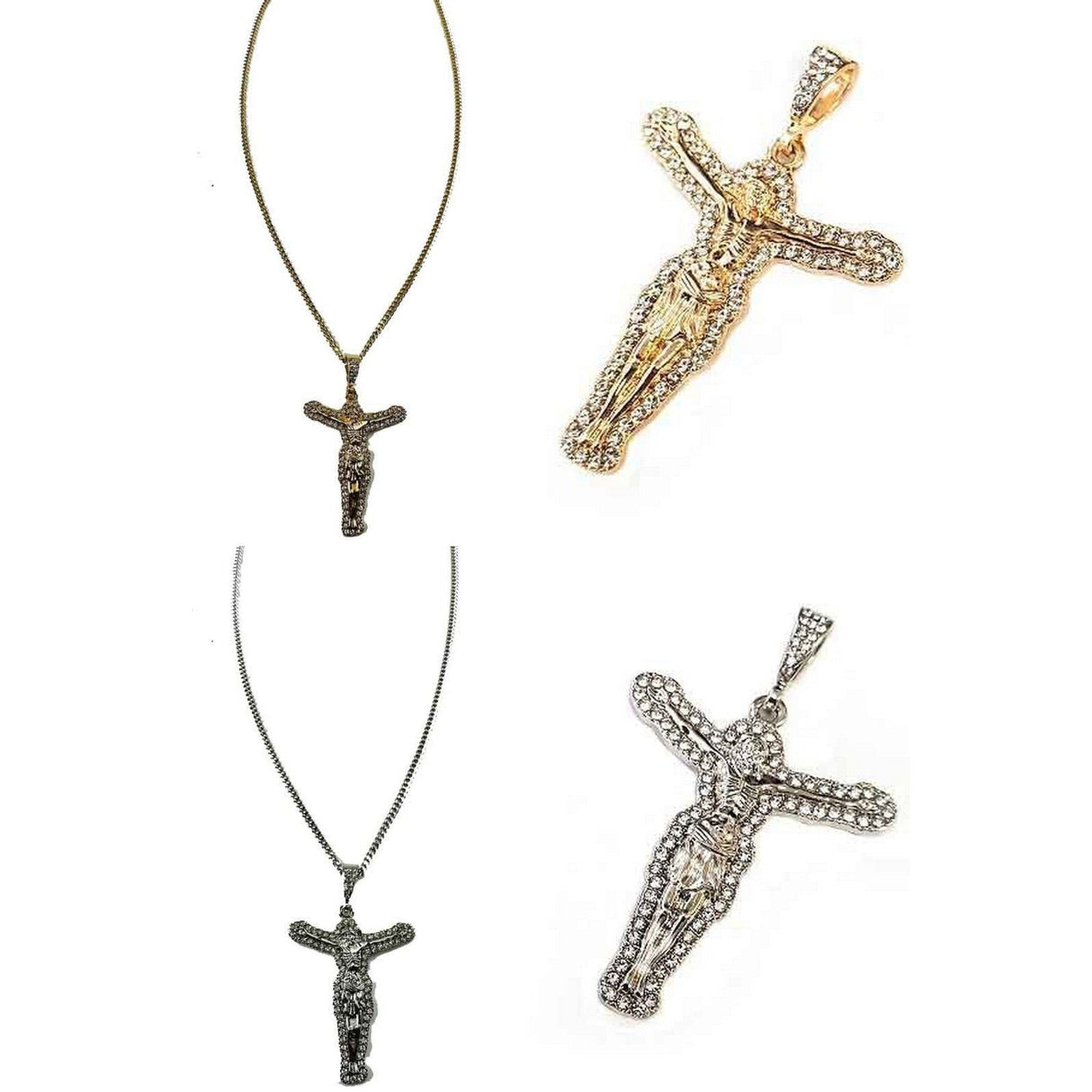 Studded Christ Stone Pendant  long Necklace by BeyondEnvy