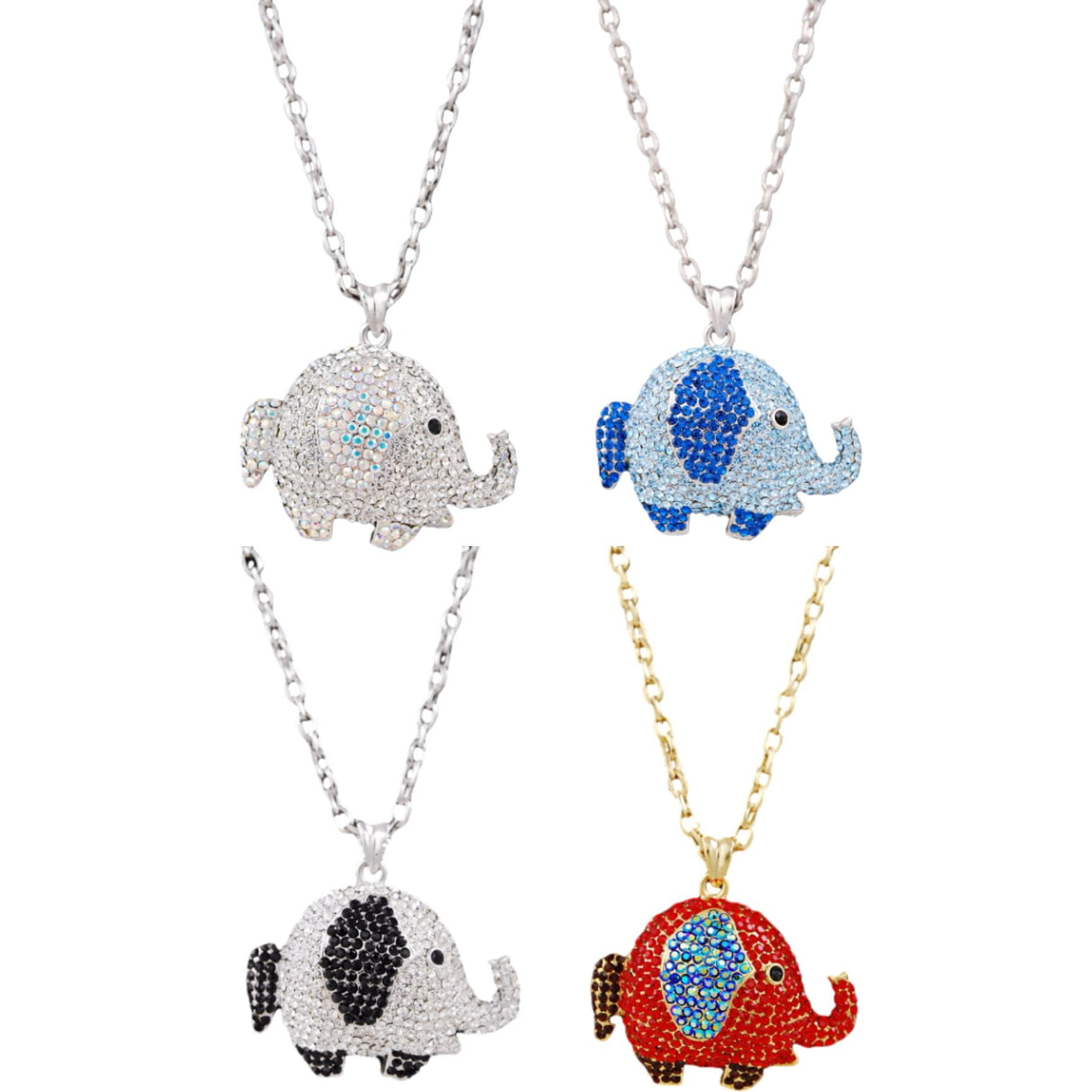 Studded Elephant Pendant Necklace by BeyondEnvy