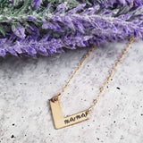 MAMA Chevron Hand Stamped Necklace by Salt and Sparkle