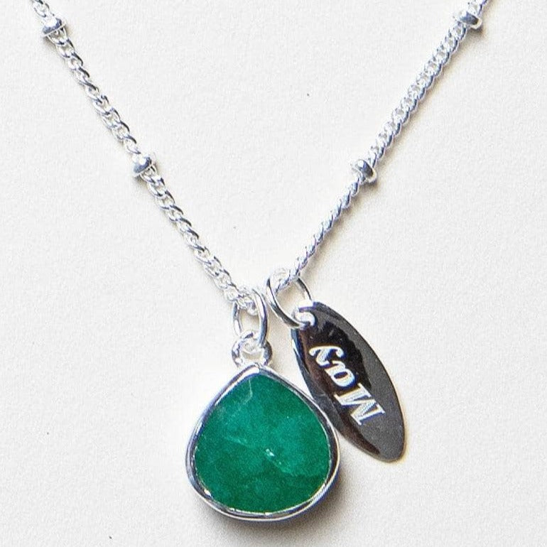 May Emerald Birthstone Necklace by Tiny Rituals