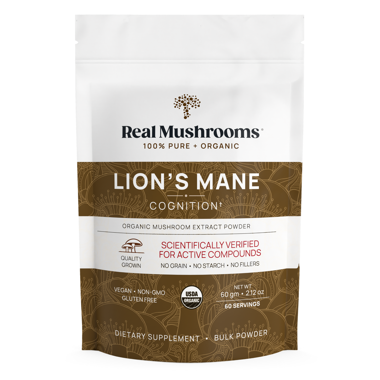 Lions Mane Mushroom Powder by Real Mushrooms