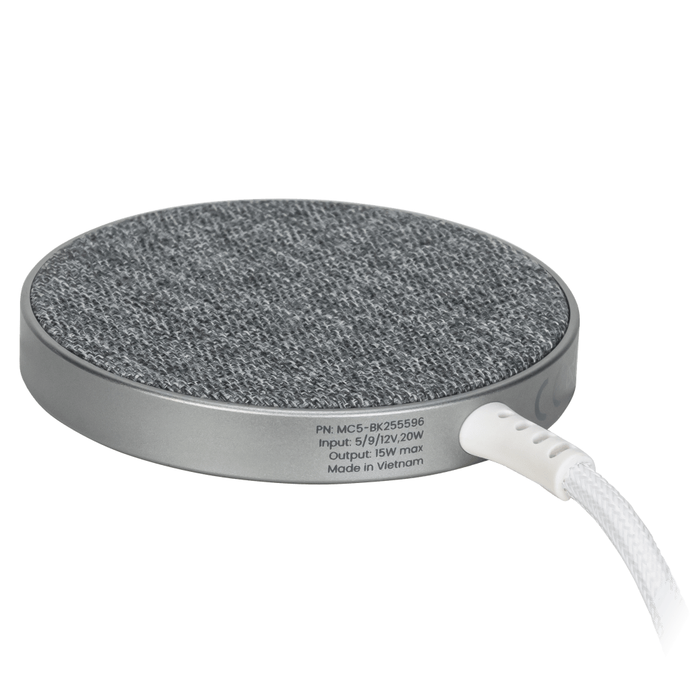 Ventev 15W ULTRAFAST Wireless Magnetic Charger with Extra-Long 10 Foot Alloy Cable Silver by Ventev