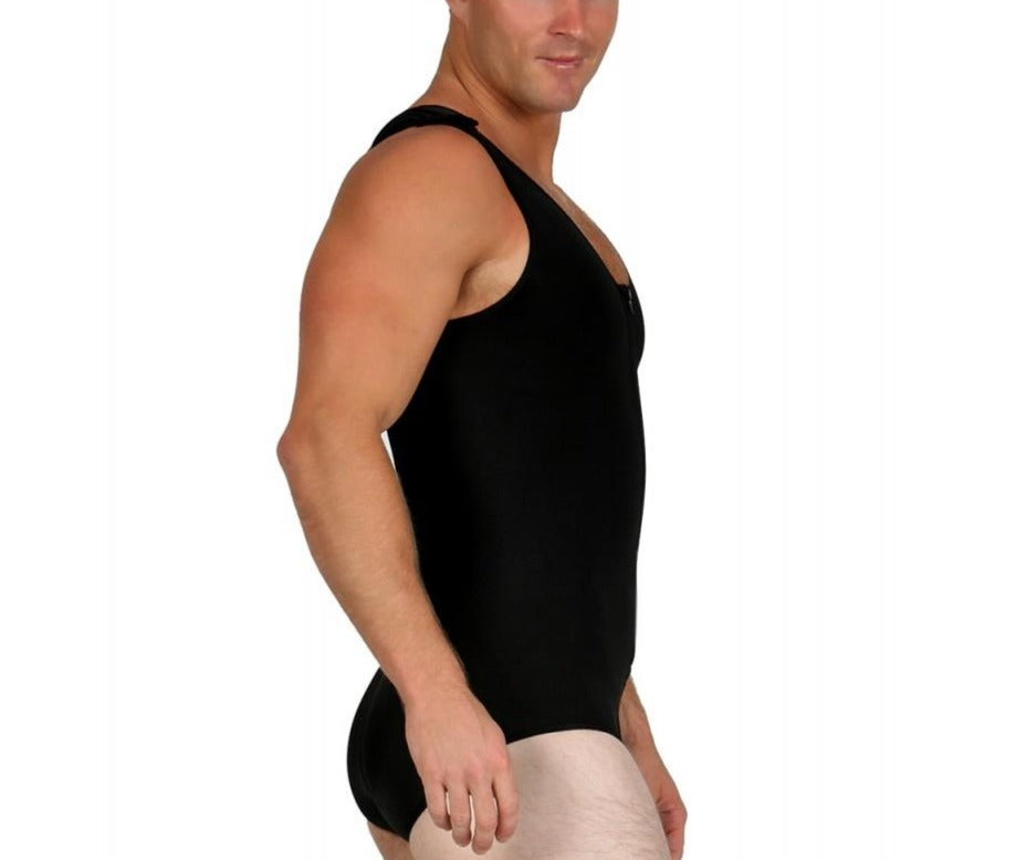 InstantRecoveryMD Men's Compression Post-Surgical Tank Bodysuit W/Front Zipper MD308 by InstantFigure INC