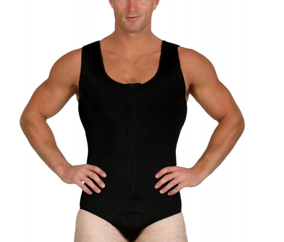 InstantRecoveryMD Men's Compression Post-Surgical Tank Bodysuit W/Front Zipper MD308 by InstantFigure INC