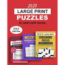 2023 Large Print Puzzles For Adults With Solution: 3 Books In 1 Train The Brain Series Including Crossword, Sudoku And Word Search Puzzles