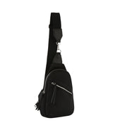 Diagnal zip front sling backpack by hfstylish