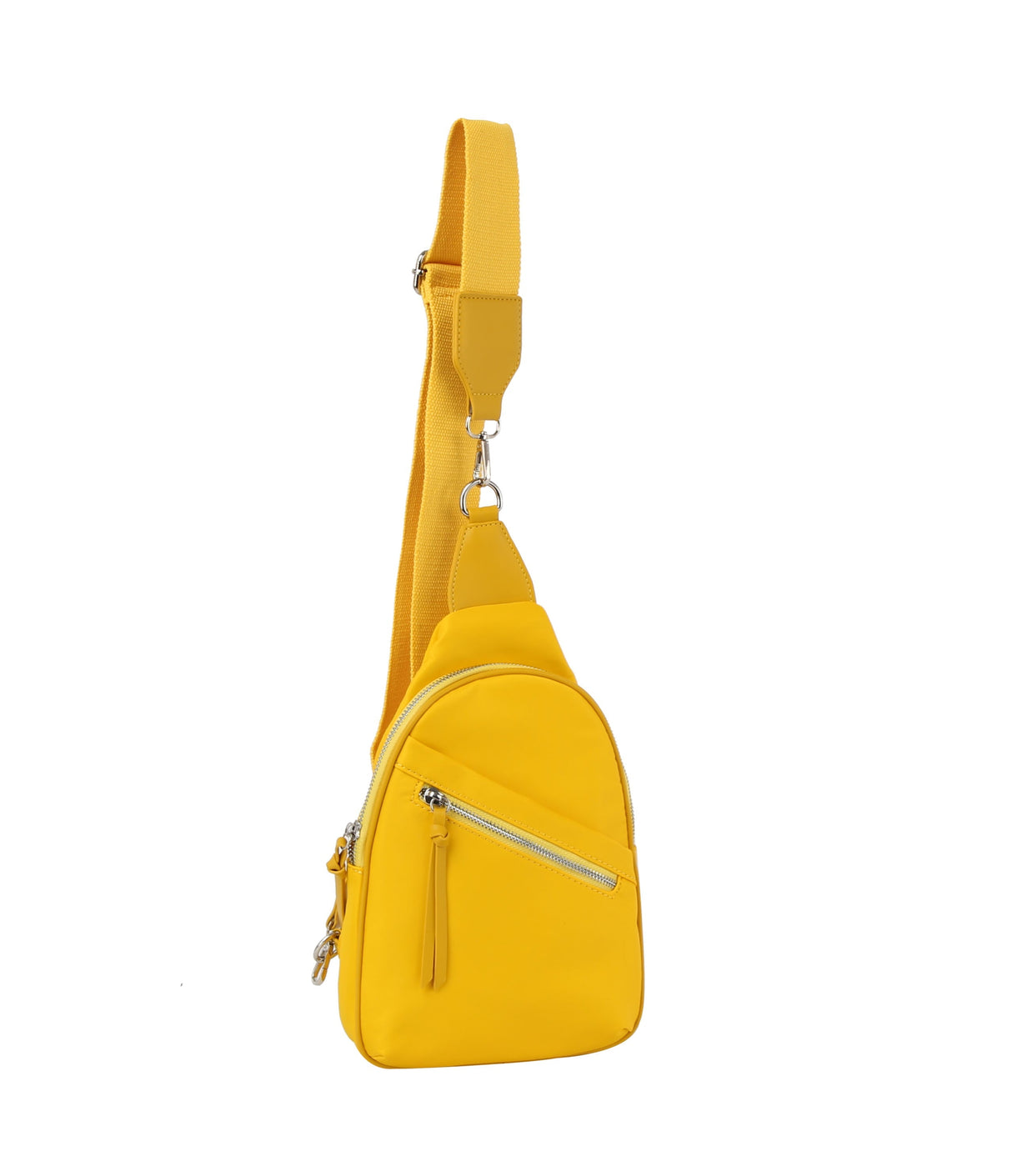 Diagnal zip front sling backpack by hfstylish