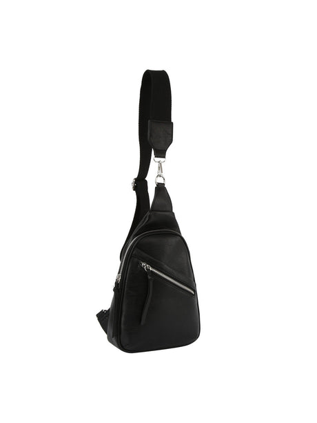 Diagnal zip front pocket sling backpack by hfstylish