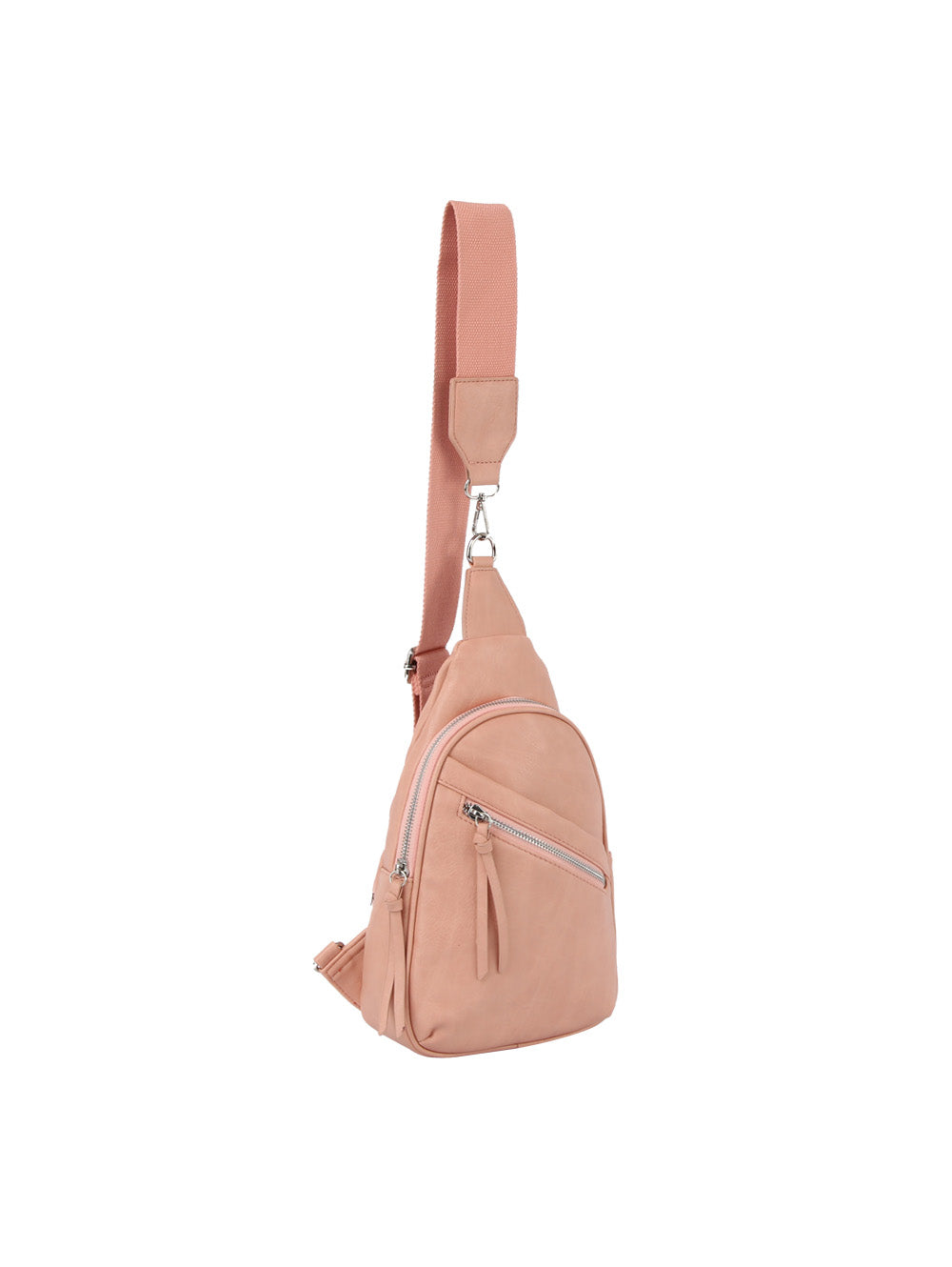 Diagnal zip front pocket sling backpack by hfstylish