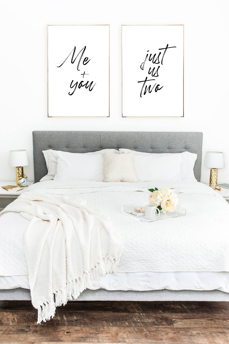 Me + You Just Us Two Couple Set Of 2 Bedroom Prints by WinsterCreations™ Official Store