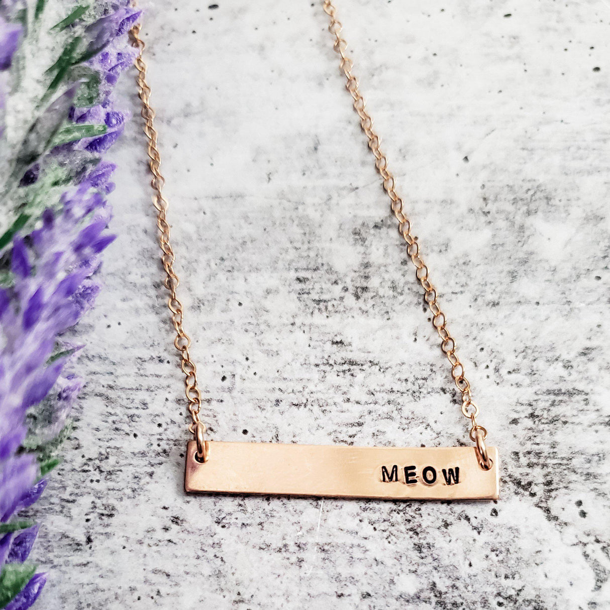 MEOW Bar Necklace by Salt and Sparkle