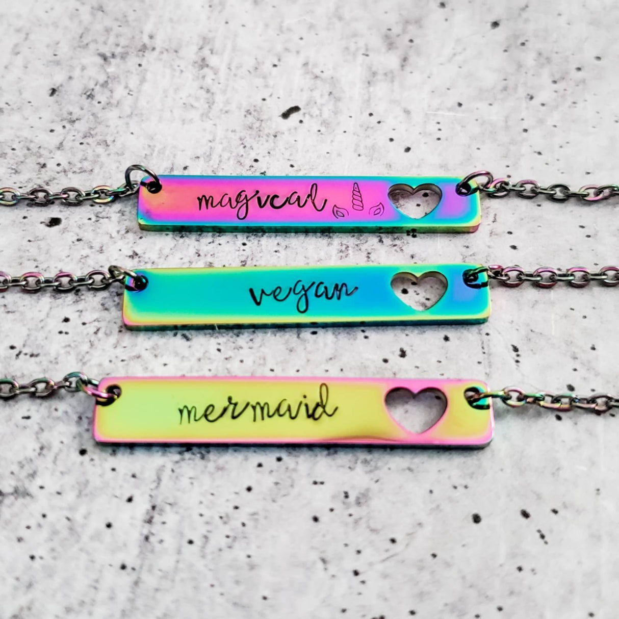 MERMAID Rainbow Bar Necklace by Salt and Sparkle