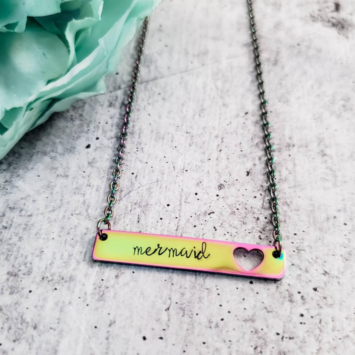 MERMAID Rainbow Bar Necklace by Salt and Sparkle