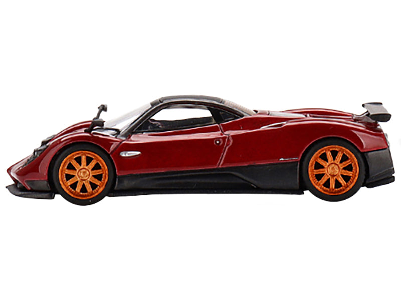 Pagani Zonda F Rosso Dubai Red Metallic with Black Top Limited Edition to 3000 pieces Worldwide 1/64 Diecast Model Car by True Scale Miniatures