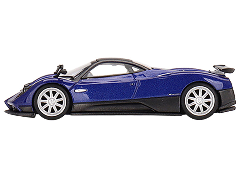 Pagani Zonda F Blu Argentina Blue Metallic with Black Top Limited Edition to 3000 pieces Worldwide 1/64 Diecast Model Car by True Scale Miniatures