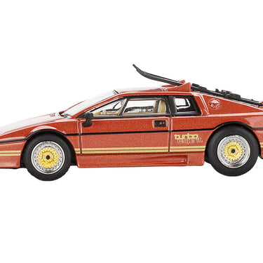 Lotus Esprit Turbo RHD (Right Hand Drive) Copper Fire Metallic with Skiis 007 James Bond "For Your Eyes Only" (1981) Movie Limited Edition 1/64 Diecast Model Car by Mini GT