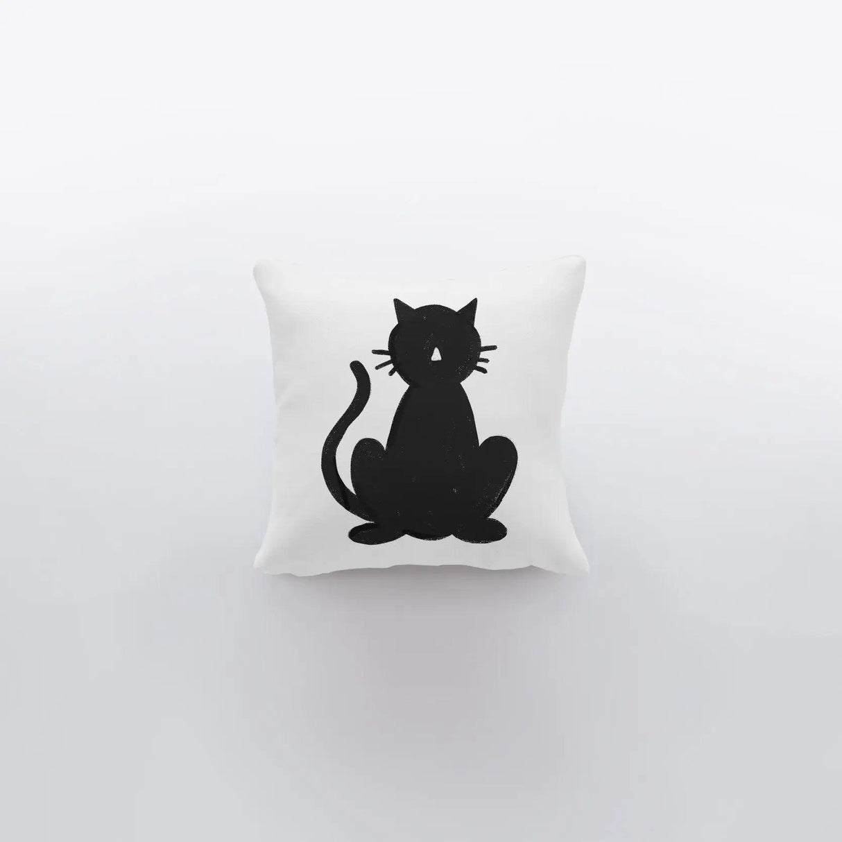 MINI Black Cat on White Pillow Cover | Fall Décor | Farmhouse Pillows | Country Décor | Fall Throw Pillows | Cute Throw Pillows | Cat Art by UniikPillows - Vysn