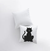 MINI Black Cat on White Pillow Cover | Fall Décor | Farmhouse Pillows | Country Décor | Fall Throw Pillows | Cute Throw Pillows | Cat Art by UniikPillows - Vysn