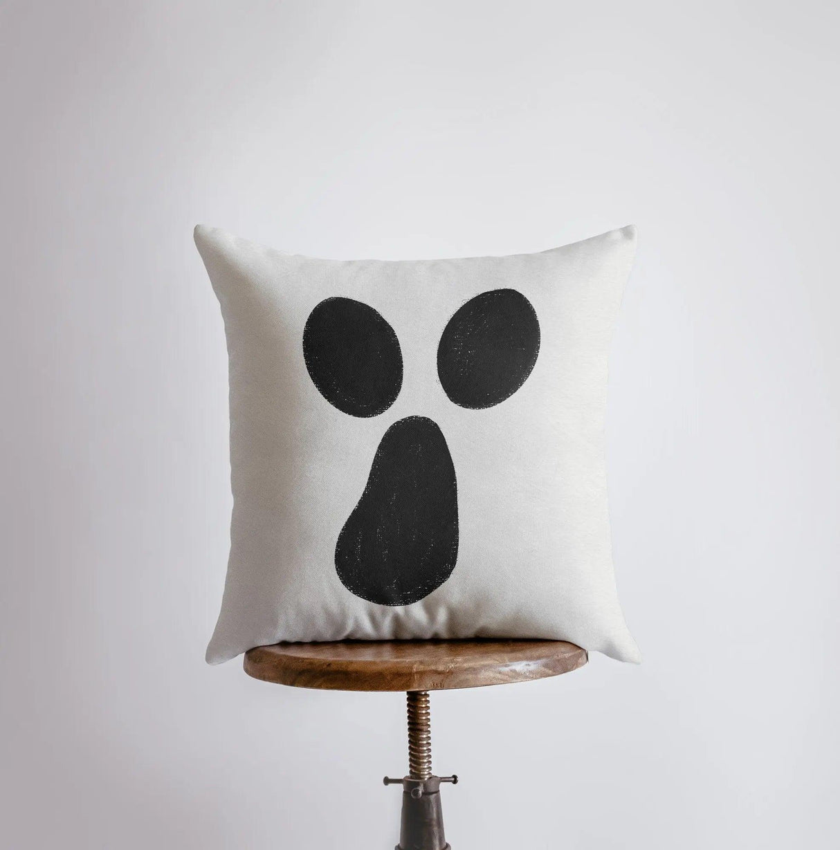 MINI Ghost on White Pillow Cover | Fall Décor | Farmhouse Pillows | Country Décor | Fall Throw Pillows | Cute Throw Pillows | Ghost Art by UniikPillows - Vysn