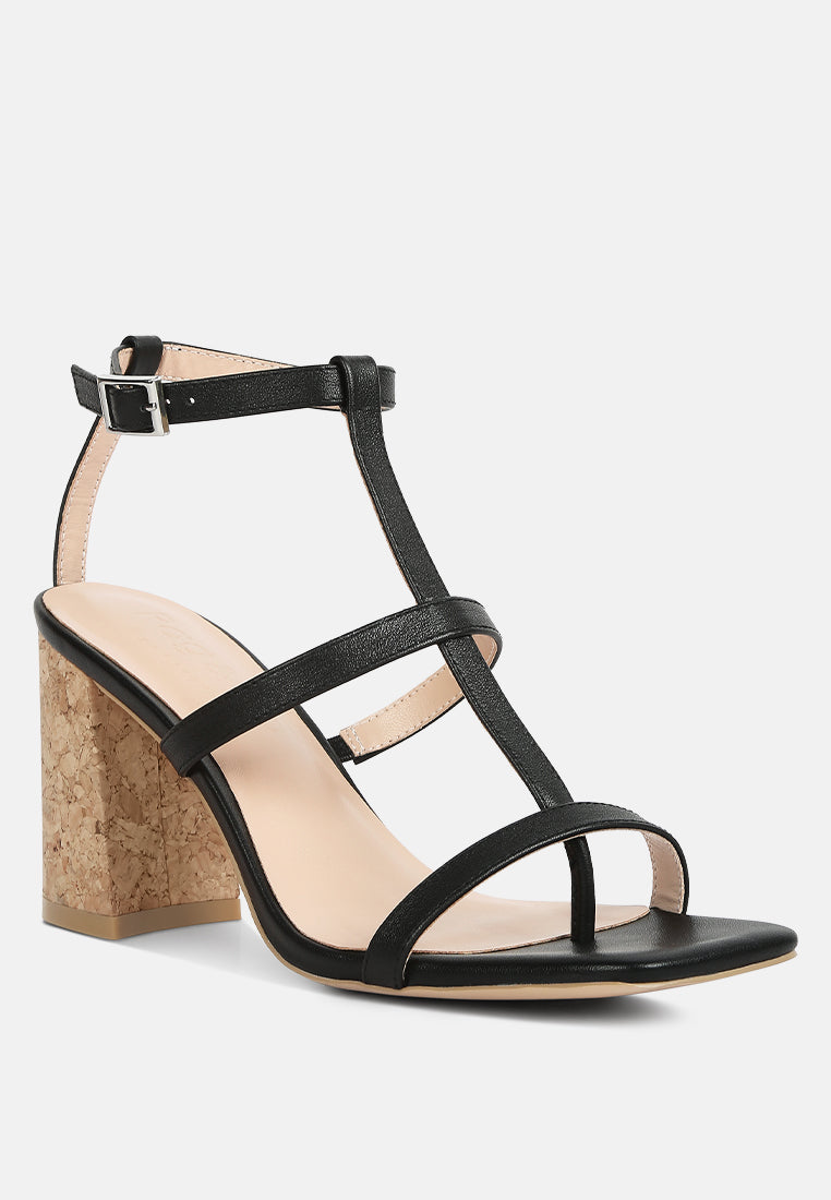 mirabella open square toe block heel sandals by London Rag