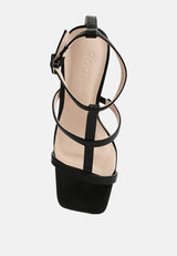 mirabella open square toe block heel sandals by London Rag