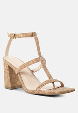 mirabella open square toe block heel sandals by London Rag