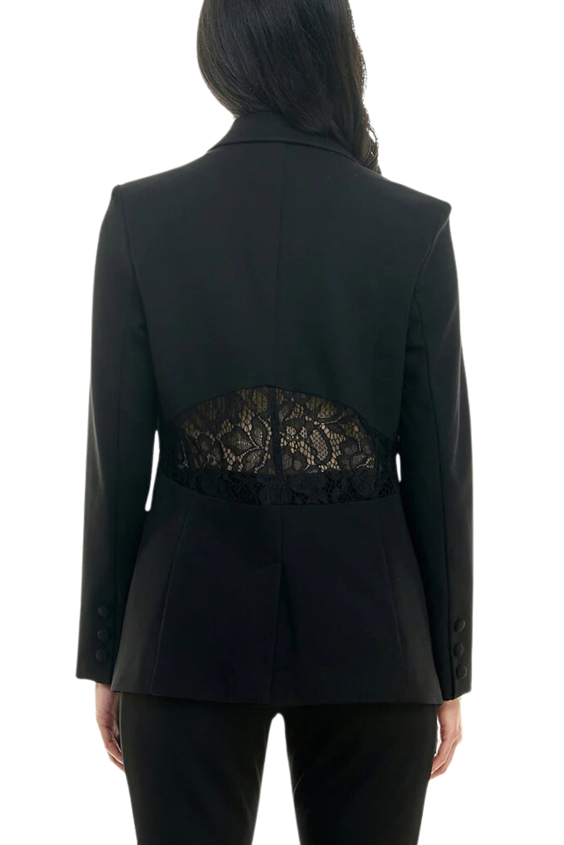 Nicole Miller Lace Blazer - Very Black by Curated Brands